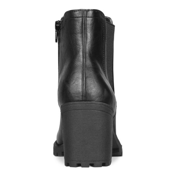 Sun Stone Womens Black Round Toe Block Heel Zip-up Booties - Picture 3 of 4